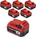 TeenPower Upgraded 6/pk 18V Replacement for Milwaukee M-18 Battery 6500mAh Replacement for Milwaukee 48-11-1820 48-11-1840 48-11-1850 48-11-1828 48-11-1862 48-11-1852 48-59-1812 48-59-1802