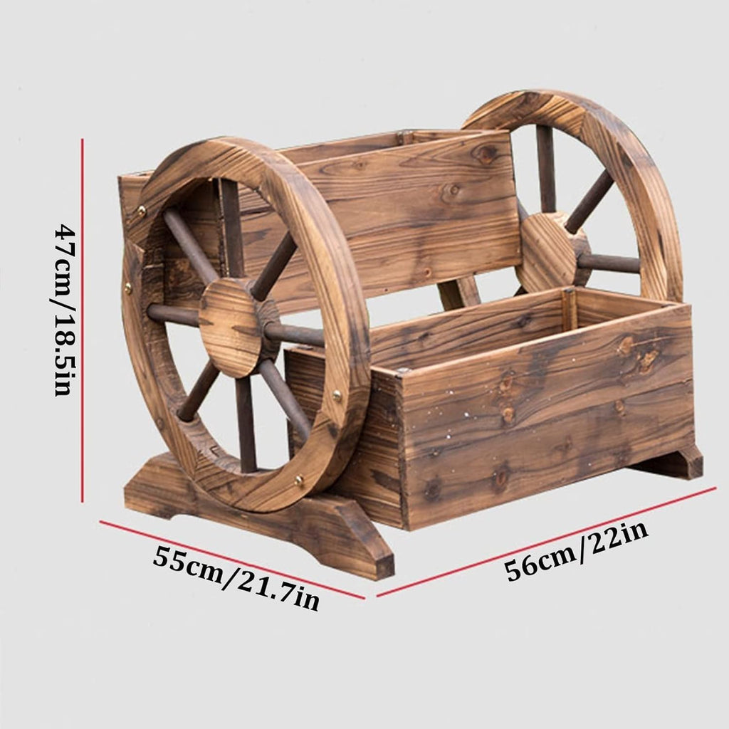 Flower Display Stand, Plant Stand Indoor, Two Layers Outdoor Potting Bench, Garden Workstation Table with Wheels,Lower Storage and Lattice Back