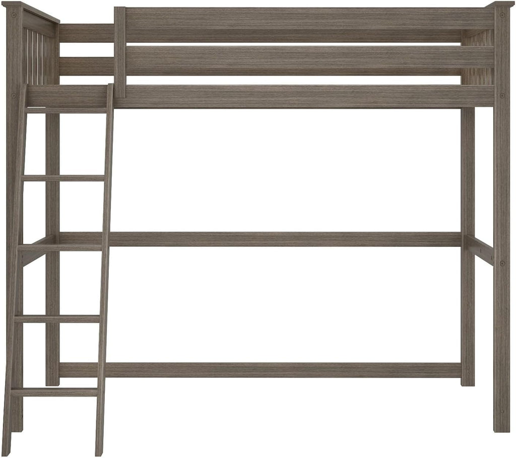 Max & Lily High Loft Bed, Twin Bed Frame for Kids, Clay