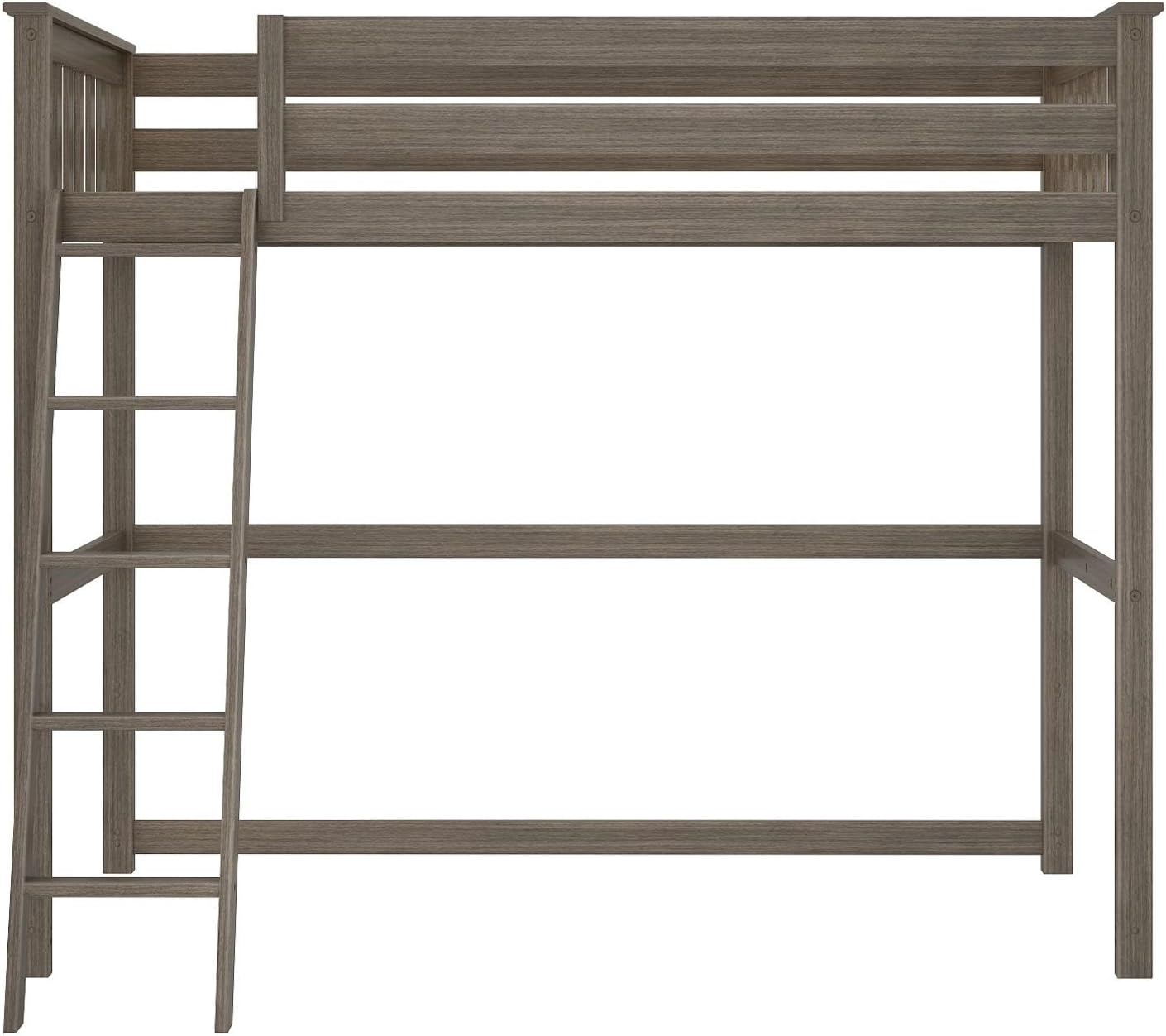 Max & Lily High Loft Bed, Twin Bed Frame for Kids, Clay