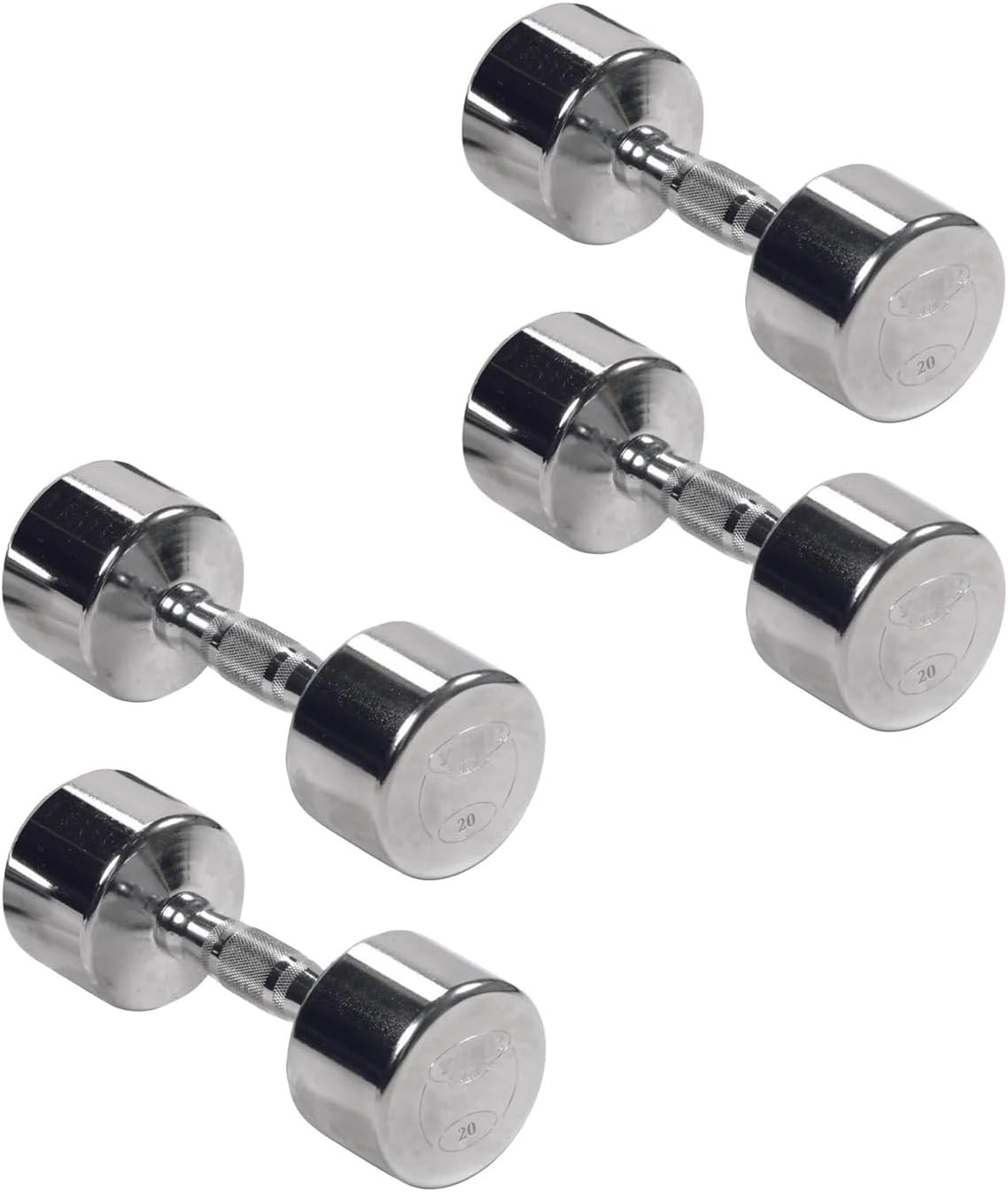 Professional Chrome Dumbbell with Ergo Grip, Heavy-Duty Solid Steel Knurled Handles Hand Weights for Exercise Muscle Toning Home Gym Workout and Training - 2.5 LB - 50 LB Pack of 1, 2 & 4