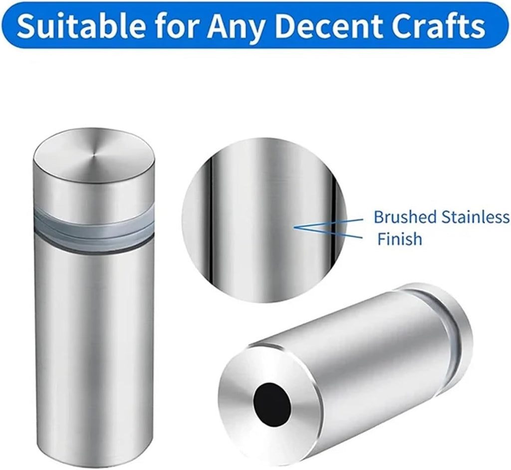 Standoff fixings Billboard Fixing Screws 40/50pcs,Stainless Steel Sign Standoff Screws Suitable for Standoff Fixings for Glass Posters(19x60mm)