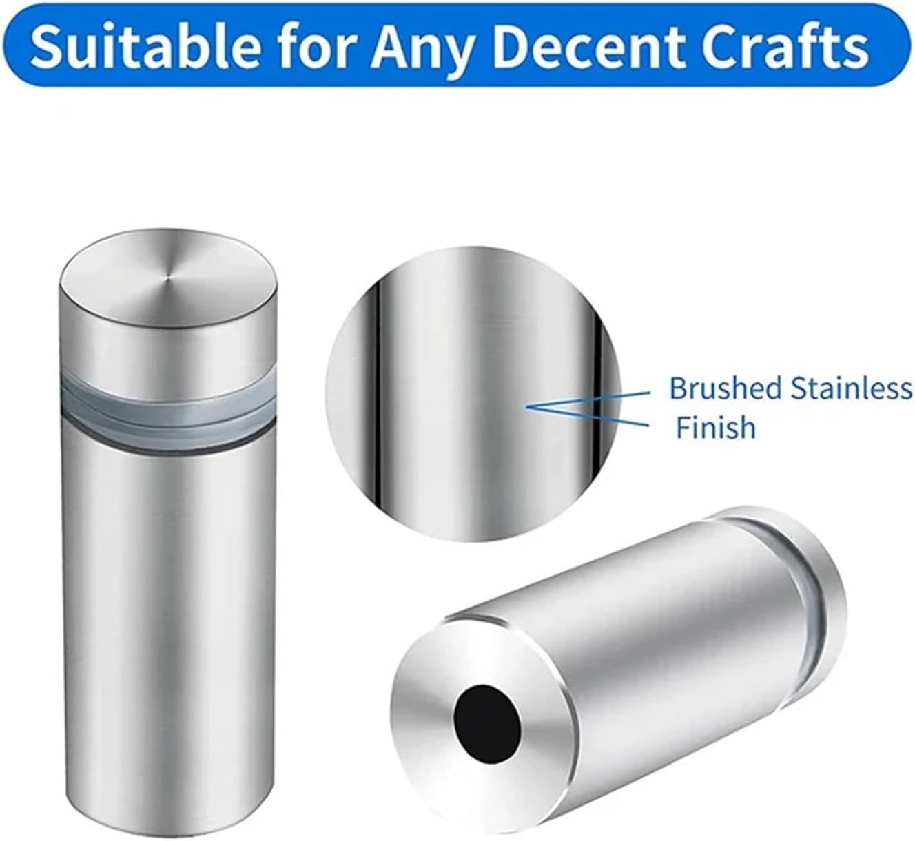 Standoff fixings Billboard Fixing Screws 40/50pcs,Stainless Steel Sign Standoff Screws Suitable for Standoff Fixings for Glass Posters(16x40mm)