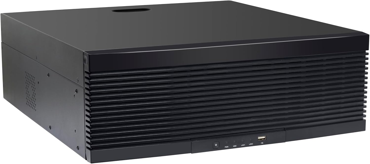 GW Security 128 Channel 6K 12MP NVR Video Recorder Alone, Supports up to 128 x 12MP/8MP/5MP IP Cameras, Supports up to 288TB Storage and 8K HDMI (GW55128NSN)