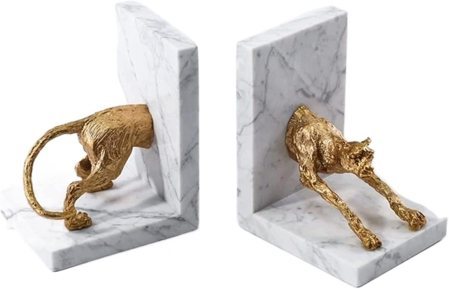 Bookends Creative Literary Book Ends Classic Bookends Personalized Bookend Modern Light Luxury Marble Office Decoration Reading Bookshelf Decor