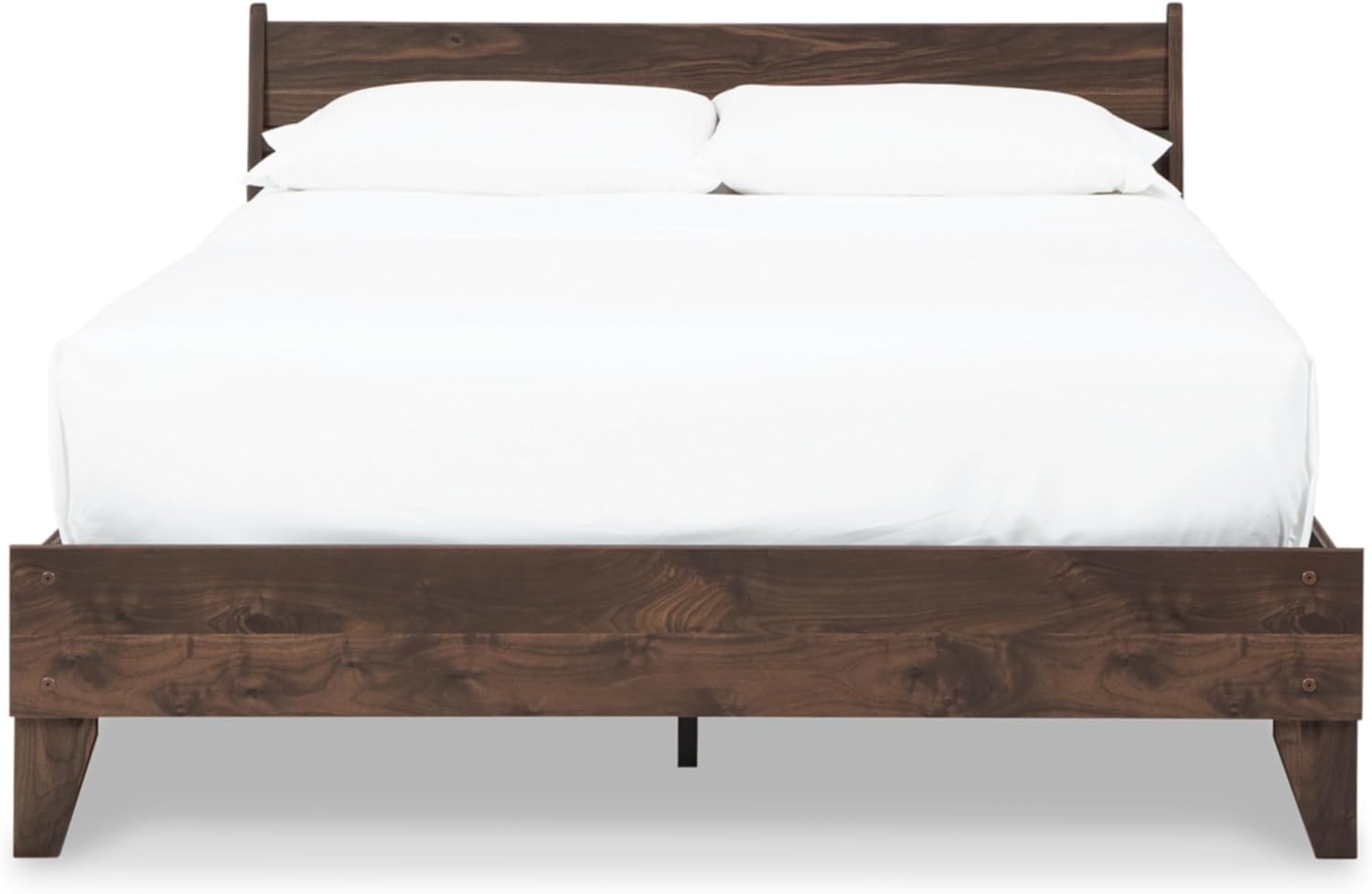 Signature Design by Ashley Calverson Casual Queen Panel Platform Bed, Wood, Foundation or Box Spring Not Needed, Bed' A Box, Dark Brown Finish