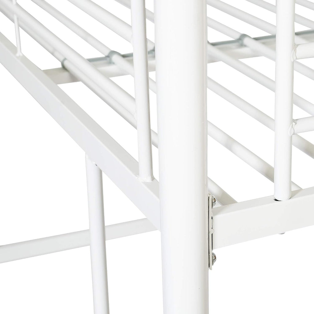 Home Accent Furnishings Full Size Loft Bed-White Metal Finish