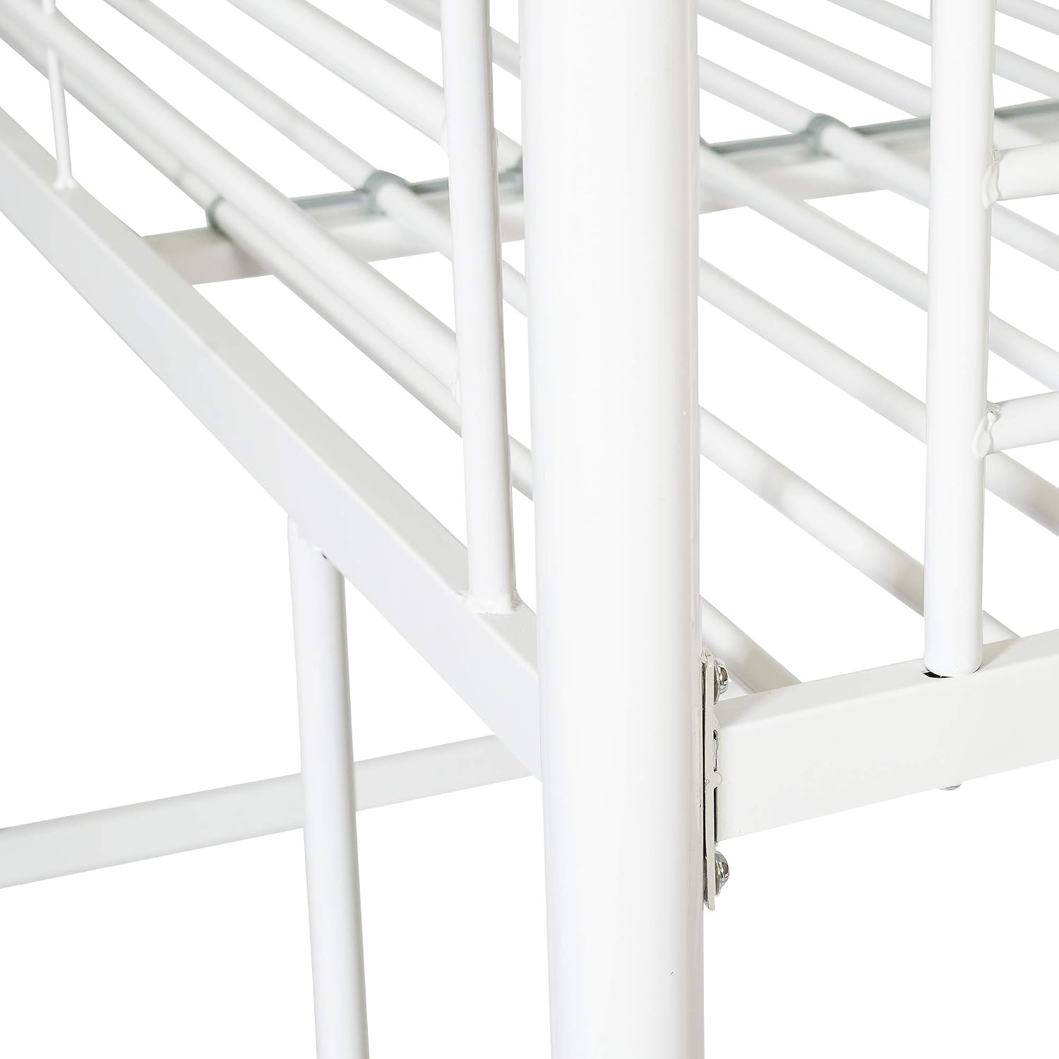Home Accent Furnishings Full Size Loft Bed-White Metal Finish