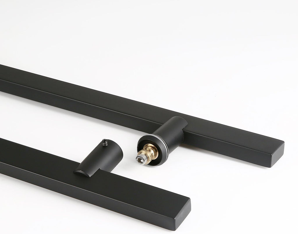 TOGU TG-6017 71 inches Solid Standoffs Heavy-Duty Commercial Grade-304 Stainless Steel Push Pull Door Handle/Barn Door Pull Handle/Glass Pulls, Matte Black Finish