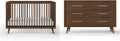 Child Craft Cranbrook Design 4-in-1 Convertible Baby Crib Nursery Furniture Set, Baby Bed and 6 Drawers Double Dresser, for Babies, Toddlers and Kids Bedroom (2 Piece - Toasted Chestnut)
