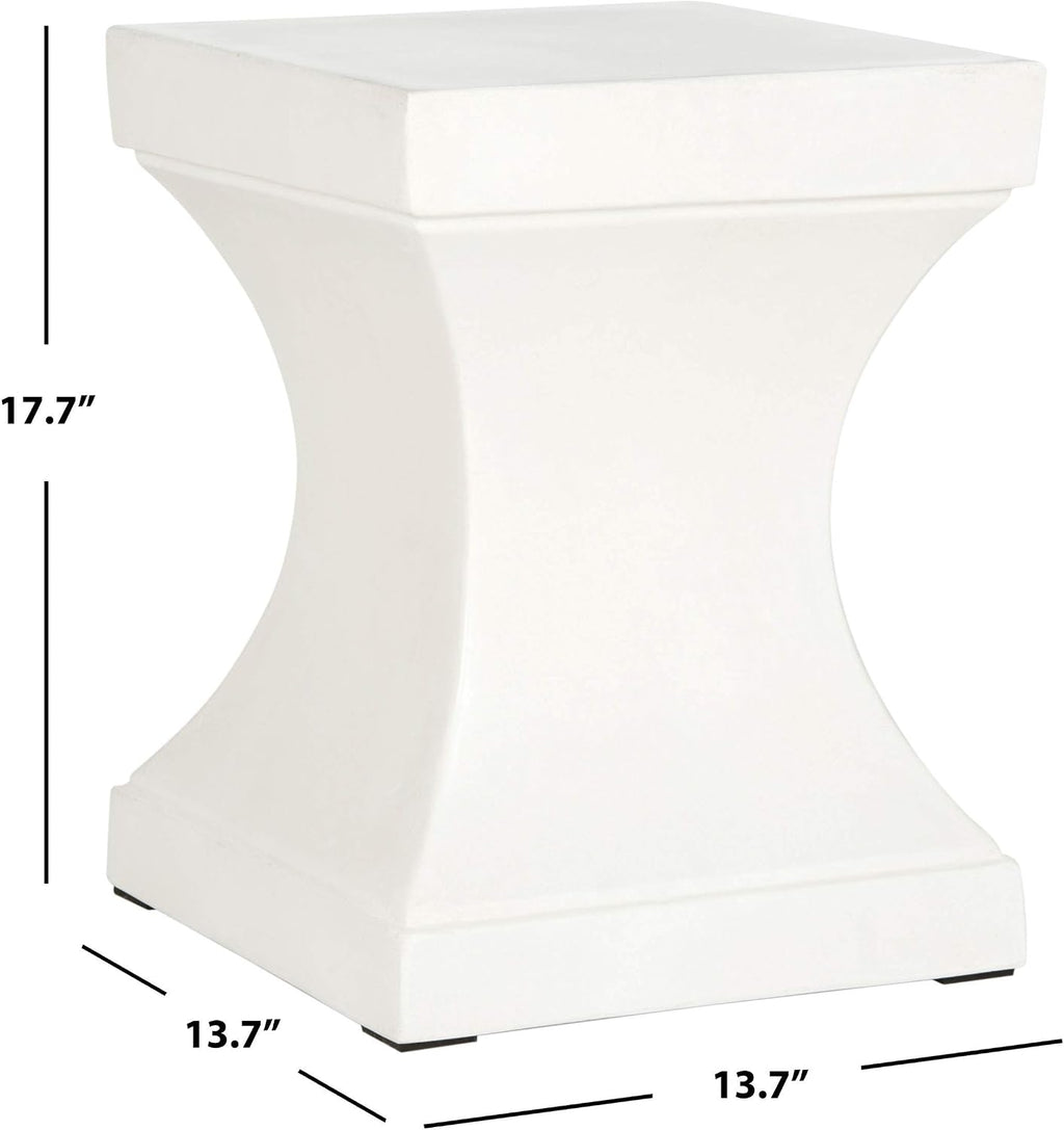 Safavieh Outdoor Collection Curby Modern Concrete Ivory 17.7-inch Accent Table