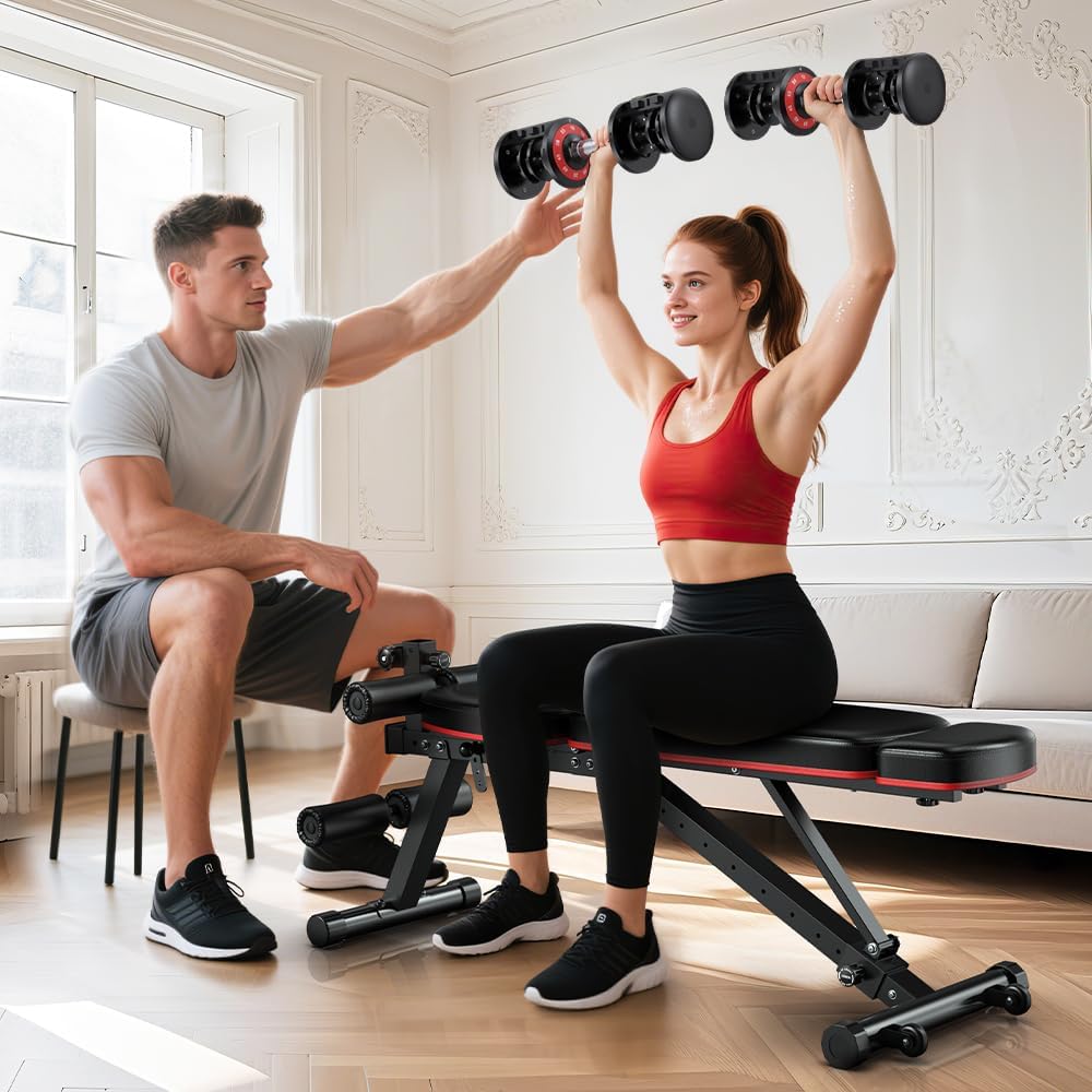 XDDIAS Adjustable Dumbbells Set of 2 for Strength Training, One-Hand Quick Adjust, 25/55/80/90 lbs Options, Anti-Slip Grip Handle, Compact Home Gym Weights for Men Women