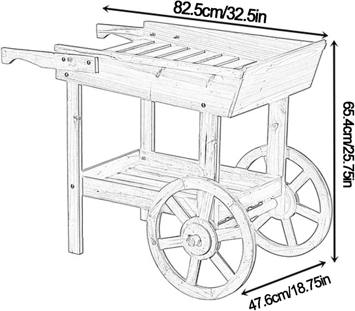 Potting Bench Table，Outdoor Potting Bench Table, Movable Cart Wooden Gardening Table ，w/Storage Shelf Flower Pot Bench for Garden, Patio, Greenhouse
