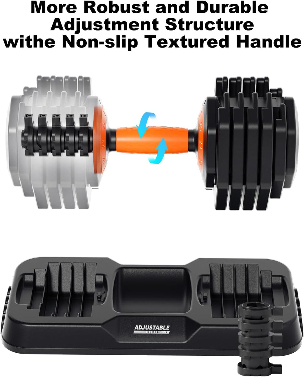 Adjustable Dumbbell Set, 10-in-1 25LB/55LB Ajustable Dumbbells with Safe Locking System, Enclosed Storage Tray, 1 Sec Fast Adjustment, Comfortable Non-Slip Textured Grip, Suitable for Home Gym Workouts Men and Women
