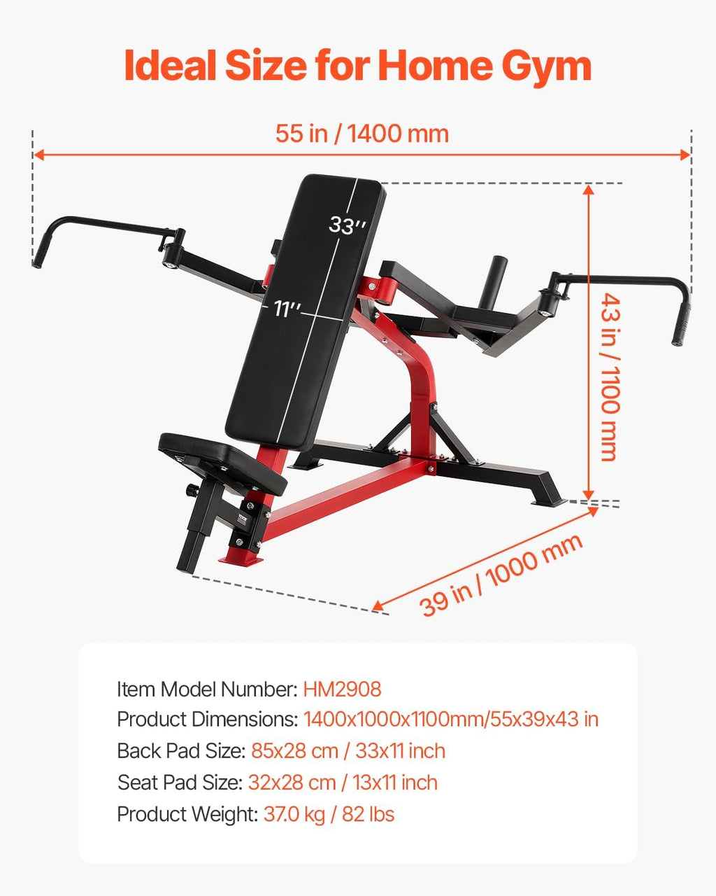 VEVOR Chest Press Machine, Bench Press Set, Adjustable Flat Incline Bench with Independent Converging Arms, Upper Chest Equipment, Fitness Home Gym Equipment Chest