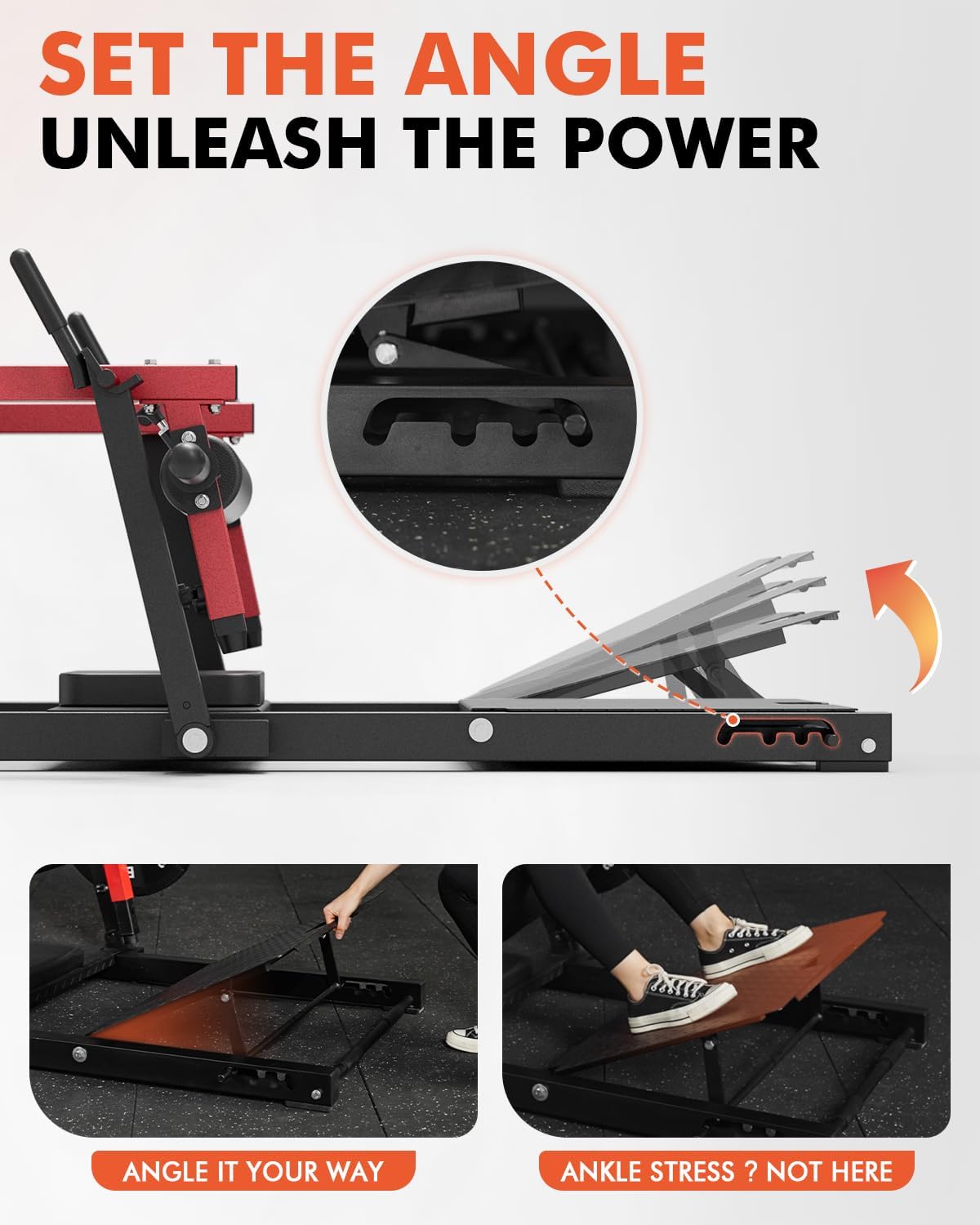 GMWD Hip Thrust Machine, 800LBS Plate-Loaded Glute Bridge Machine with Weight Holder, Heavy Duty Butt Exercise Equipment for Glute Muscles Building and Butt Shaping, Adjustable Footboard(R100LB