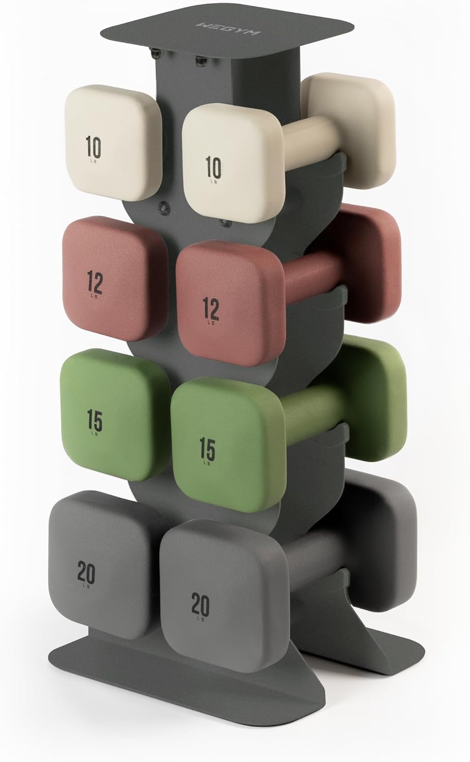 WeGym SafeGrip Square Dumbbells with Anti Slip Handles, Aesthetic Free Weights for Home Workouts, Stable Design Prevents Rolling during Floor Exercises - Set