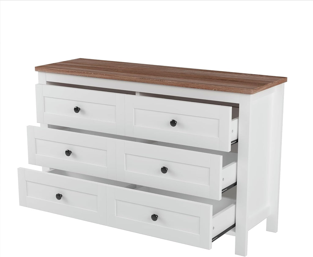 SOFTSEA Farmhouse 3 Piece Queen Size Bedroom Set, Wood Platform Bed with Sliding Door Storage Headboard & Charging Station, Nightstand and Dresser, White