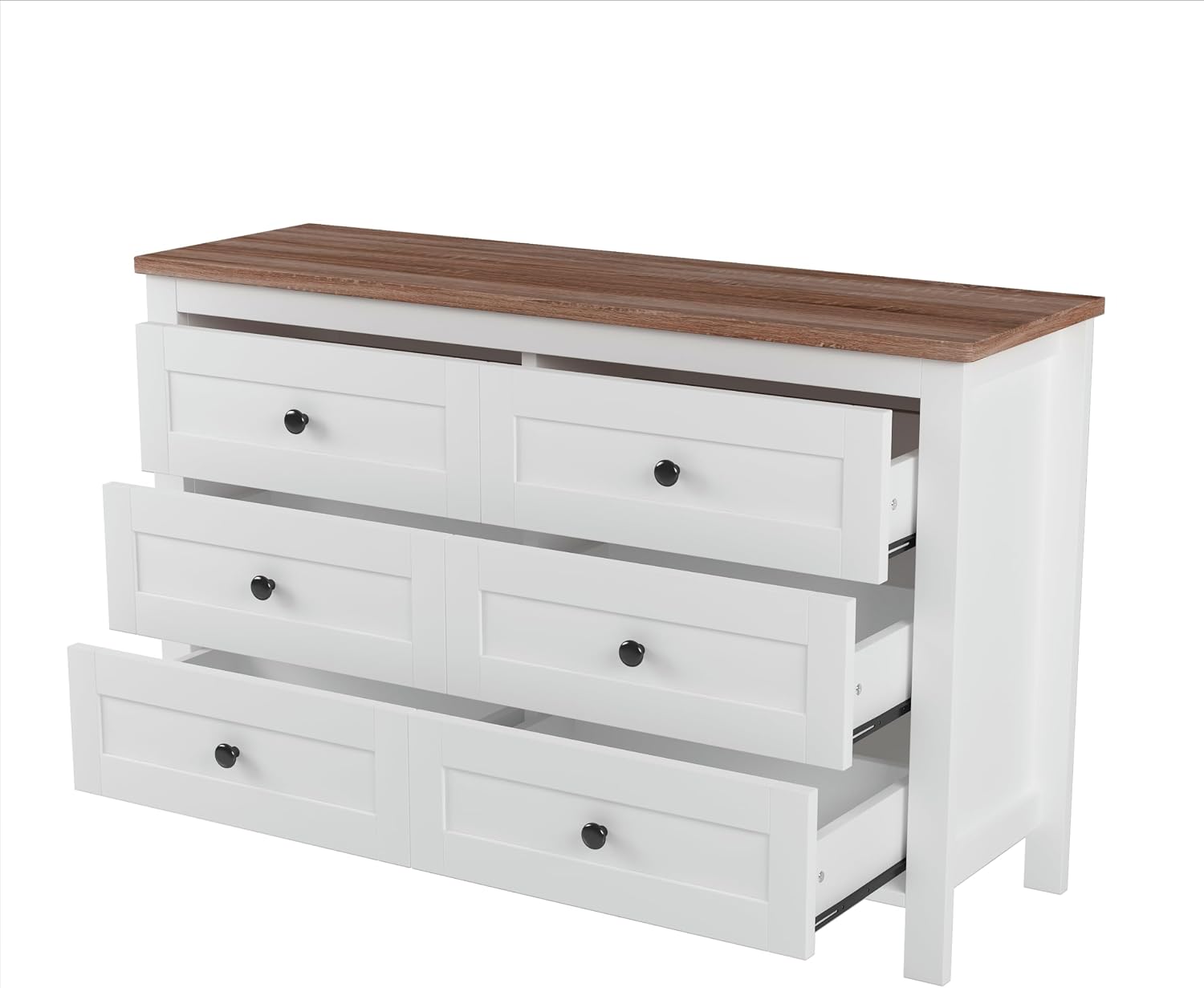 SOFTSEA Farmhouse 3 Piece Queen Size Bedroom Set, Wood Platform Bed with Sliding Door Storage Headboard & Charging Station, Nightstand and Dresser, White