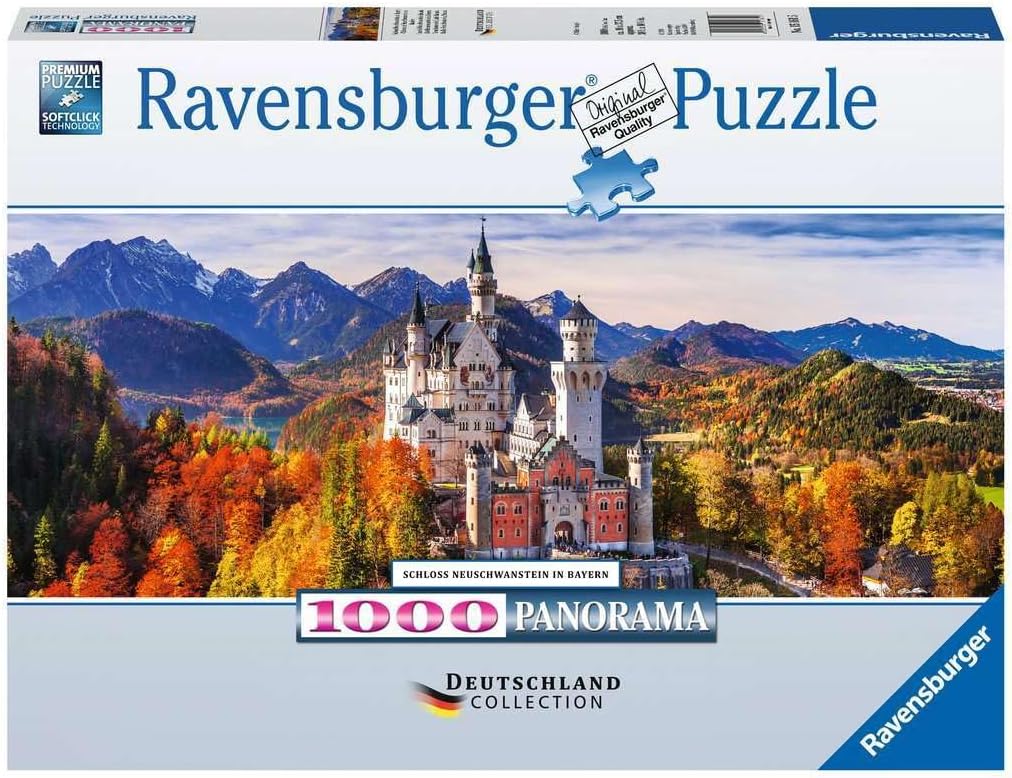 Ravensburger Adult Puzzle 15161 Neuschwanstein Castle in Bavaria, Size: Approx. 98 cm x 37.5 cm