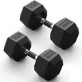 Comfort handle Rubber Encased Hex Dumbbell, Hand Weights with Anti-Slip Cast Iron Grip for Exercise & Fitness, Weights Dumbbells Set of 2 for Strength Training