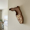 NEONSIGN Florida State Map Wine Cork Holder Metal Arkansas Decor Sign Wine Bar Pub Home Decoration (Brown Patina, 24 in)