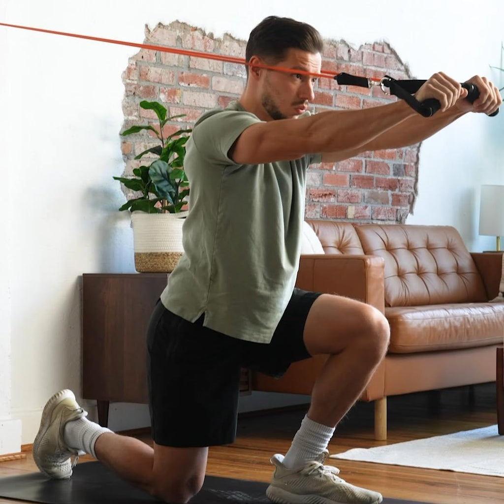 Kinetic Bands Space Saver Gym Resistance Bands Exercise Equipment for at Home Fitness Workout | Resistance Band Wall Anchor with 2 Rails, 2 Rail Cars
