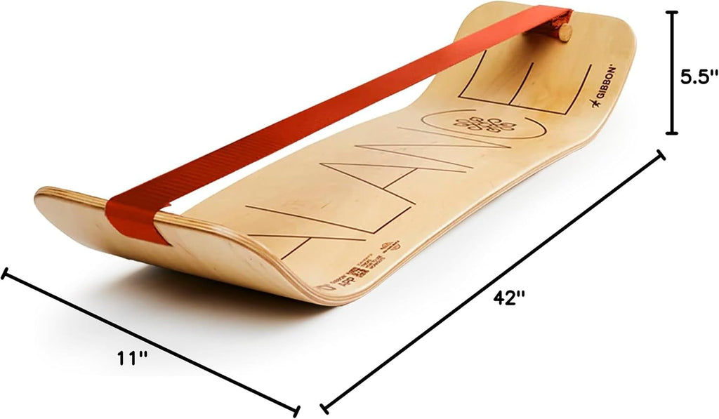 GIBBON SlackBoard - GiBoard Balance Board - Gift for Kids & Adults - 1 & 2 Line Options - Slackline Balance Trainer for Core Workouts, Standing Desk Exercise, Home Gym, Yoga & More