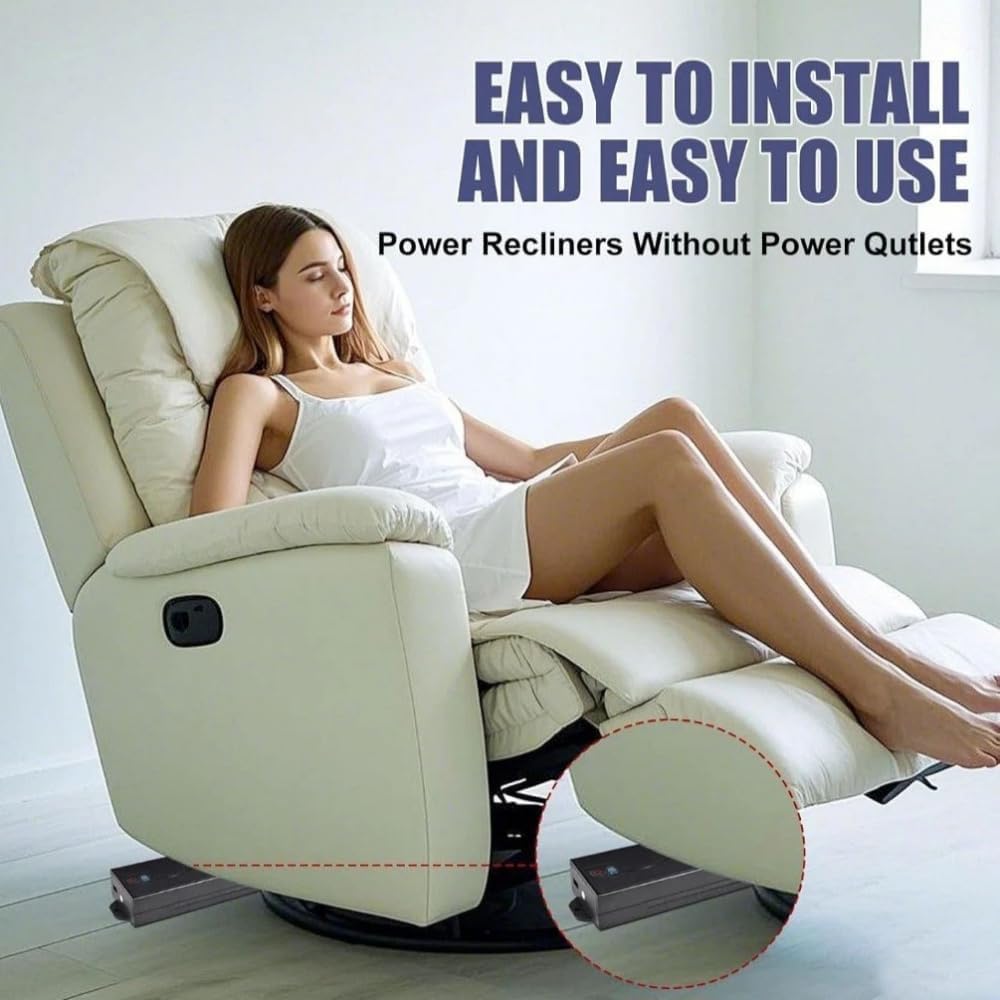 2500mAh Rechargeable Universal Battery Pack for Reclining Furniture, 2-Pin Connector and LED Display Screen, for Electric Recliner, Sofa, Couch, and Lift Chair, 1pc