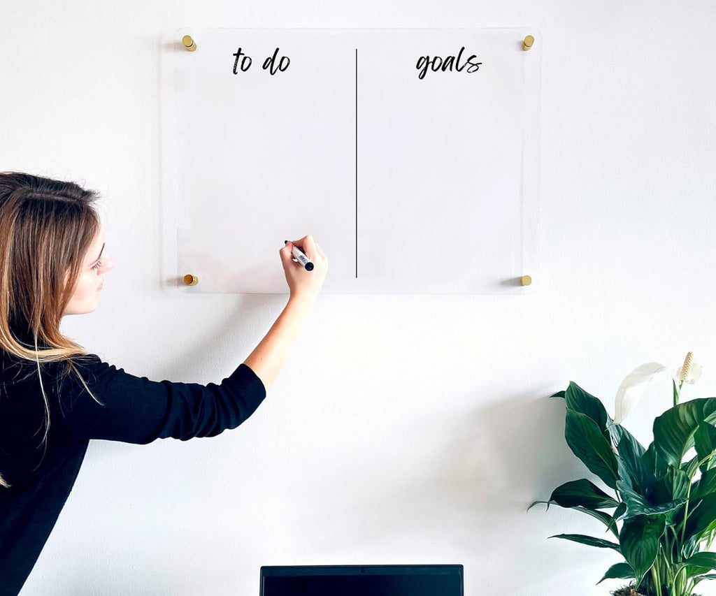 to Do Goals Premium Acrylic Wall Planner - Personalized Calendar 2026 - Horizontal Wall Calendar - Monthly and Weekly Planner (Gold Standoff, 40'x28' (XLarge))