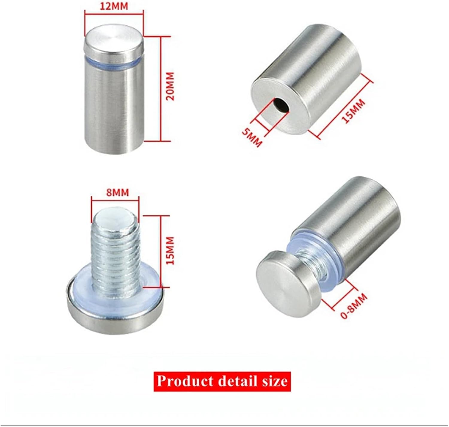Standoff fixings Billboard Fixing Screws 40/50pcs,Stainless Steel Sign Standoff Screws Suitable for Standoff Fixings for Glass Posters(16x30mm)