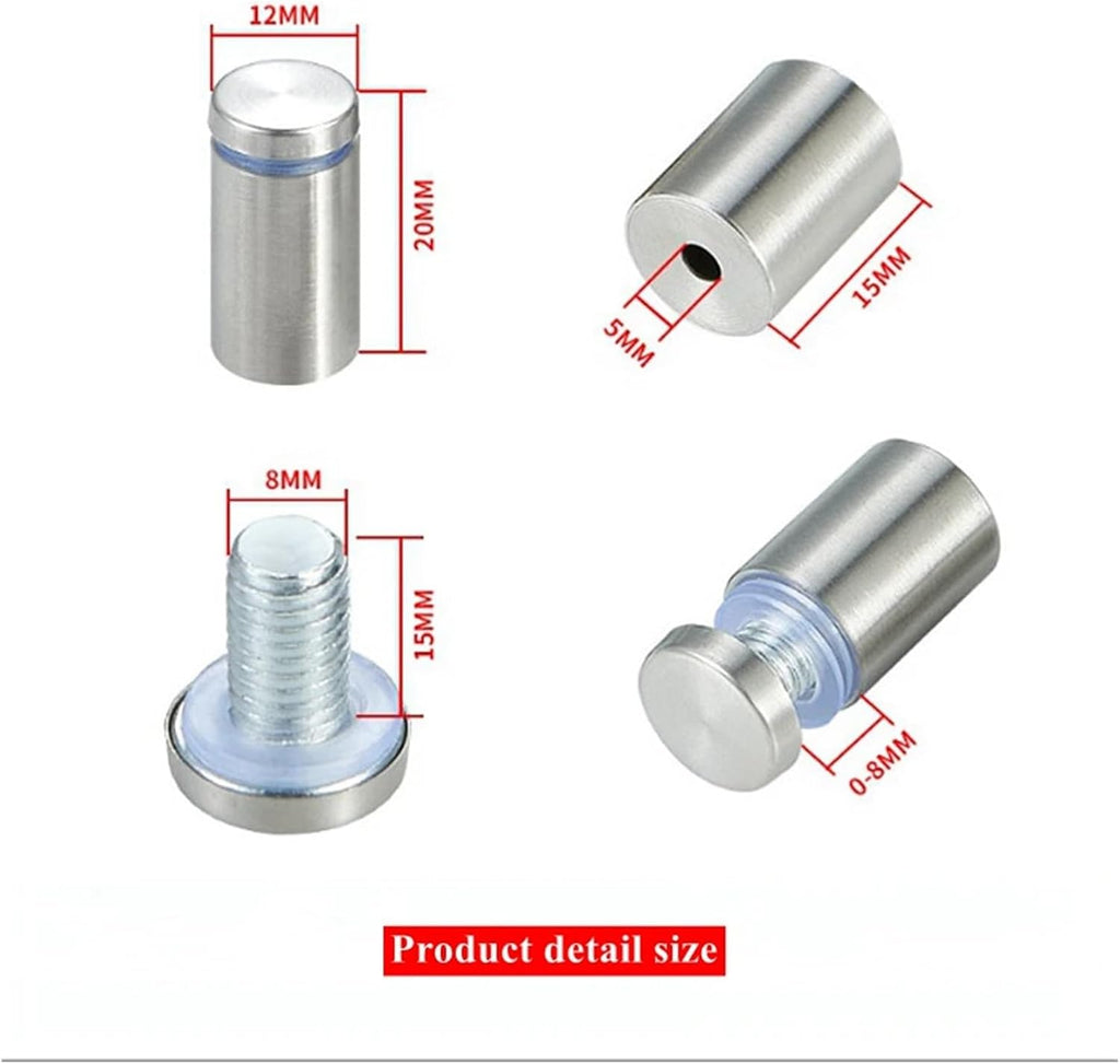 Standoff fixings Billboard Fixing Screws 40/50pcs,Stainless Steel Sign Standoff Screws Suitable for Standoff Fixings for Glass Posters(16x25mm)