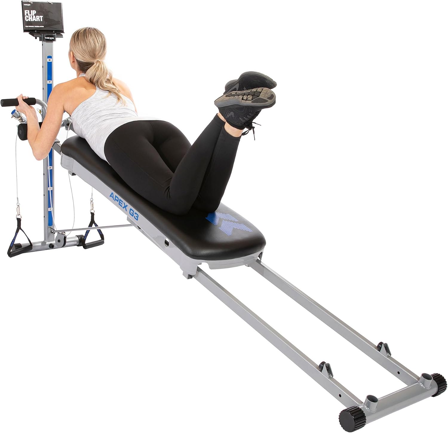 Total Gym Apex G3, Slim-Frame Incline Bodyweight Training Home Exercise Machine w/ 8 Levels of Resistance, Squat Stand, & Basic Accessory Set