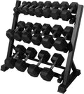 RitFit Rubber Coated Hex Dumbbell Set with Rack, 5-780LB for Home Gym Strength Training, Anti-Slip Knurled Handle, Hexagon Anti-Roll, Heavy-Duty Storage Rack