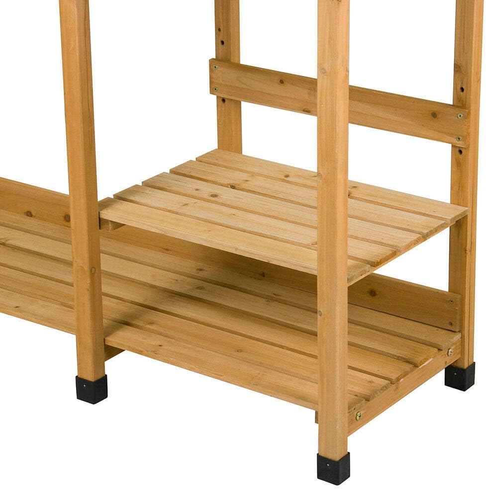 Wood Workbench Planting Table Potting Bench Garden Shelf Outdoor Storage w/Sink with Ebook