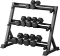 RitFit Rubber Coated Hex Dumbbell Set with Rack, 5-780LB for Home Gym Strength Training, Anti-Slip Knurled Handle, Hexagon Anti-Roll, Heavy-Duty Storage Rack