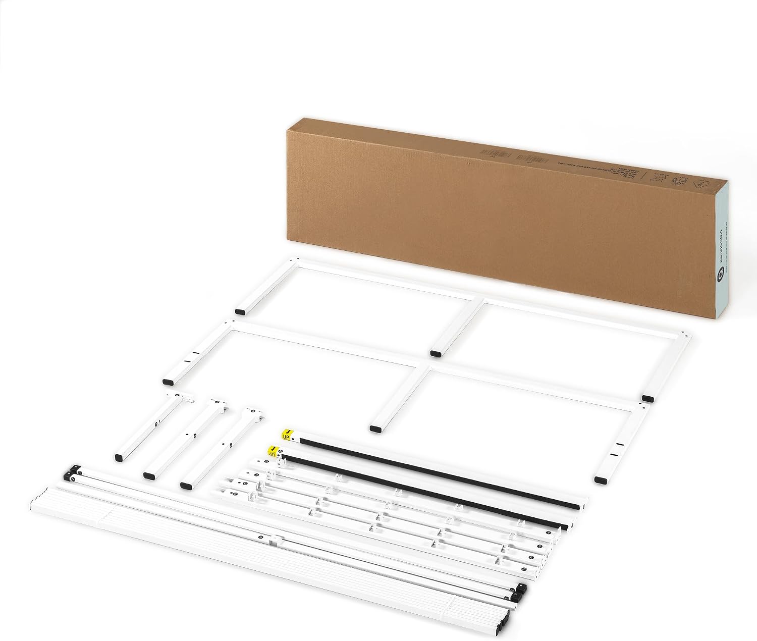 Best Price Mattress 18 Inch Metal Platform Bed Frame, Heavy Duty Steel Slats, White, Queen