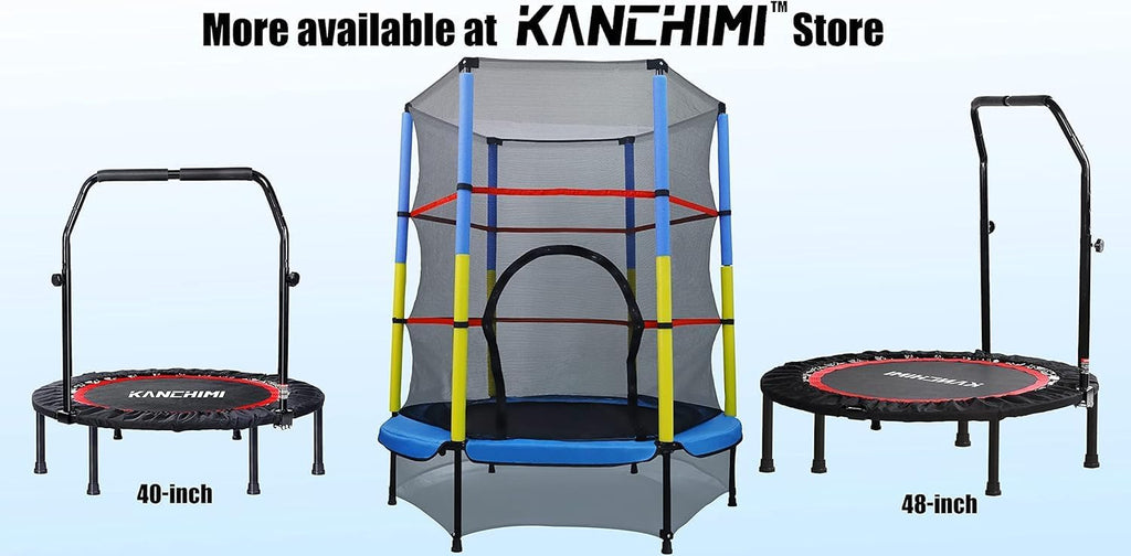 Kanchimi 40' 48' Folding Mini Fitness Indoor Exercise Workout Rebounder Trampoline with Handle, Max Load 330lbs