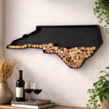 NEONSİGN North California State Map Wine Cork Holder Metal North California Decor Sign Wine Bar Pub Home Decoration (Black, 18 inch)