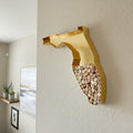 NEONSIGN Florida State Map Wine Cork Holder Metal Arkansas Decor Sign Wine Bar Pub Home Decoration (Gold, 24 in)