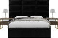 Vänt Upholstered Wall Mounted Headboard Panels -Catherine Layout - 90' X 46'-Configuration of 12 Individual Panels - Recommended for Queen-Full - Velvet/Black