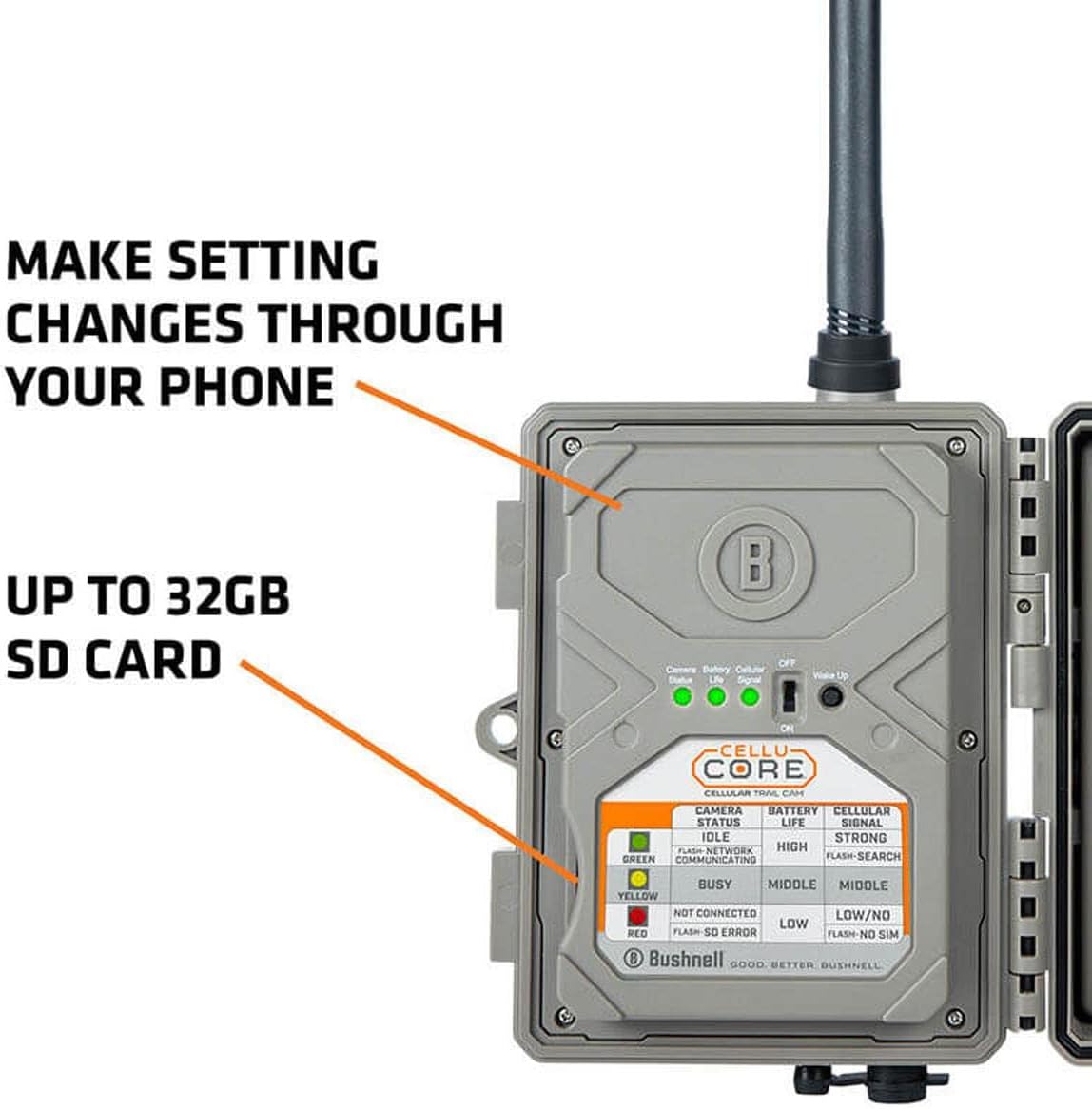 Bushnell CelluCORE 20 Trail Camera for AT&T with Low Glow/80ft Night Range and HD Video Trail Camera