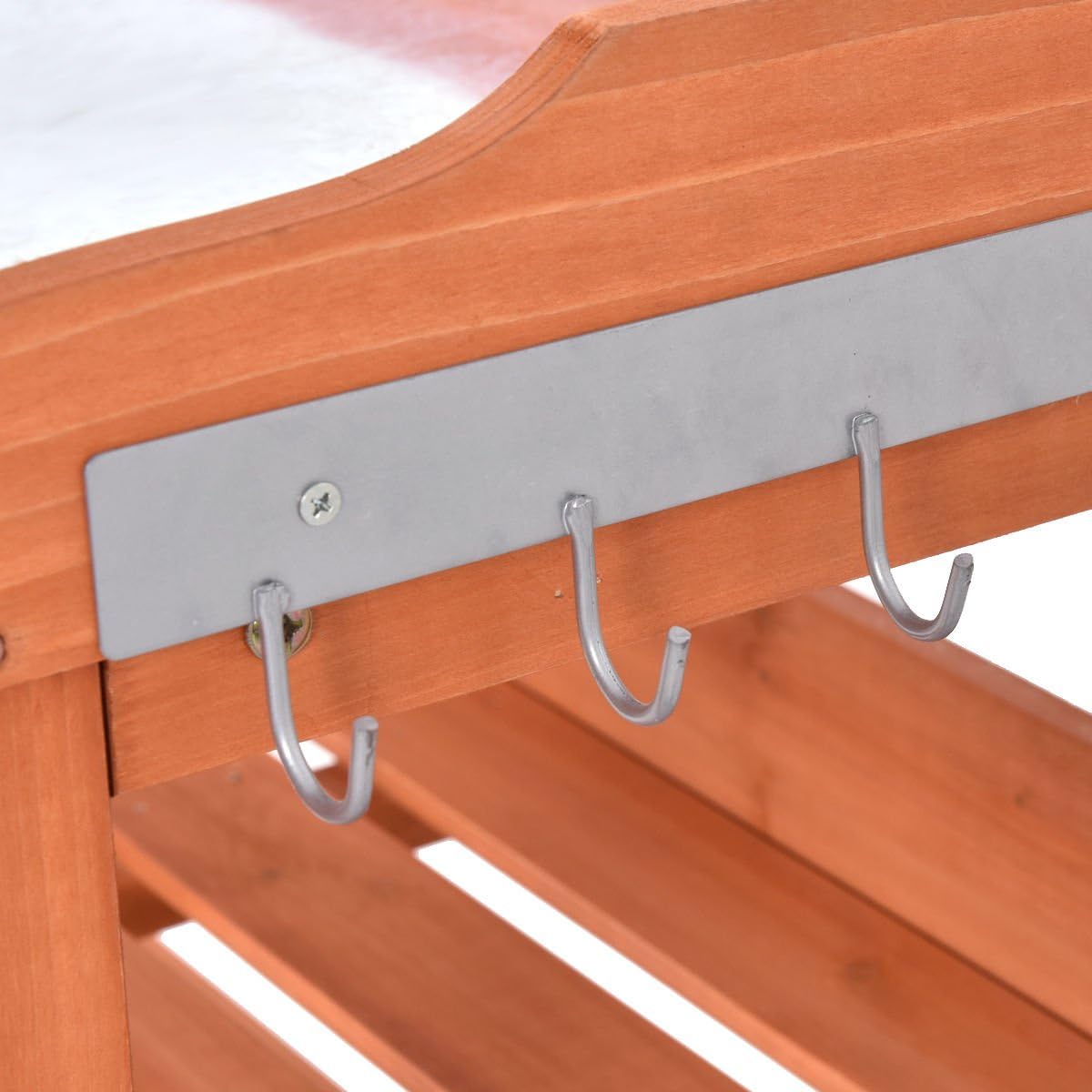 New Outdoor Garden Wooden Potting Bench Work Station Table Tool Storage Shelf W/Hook