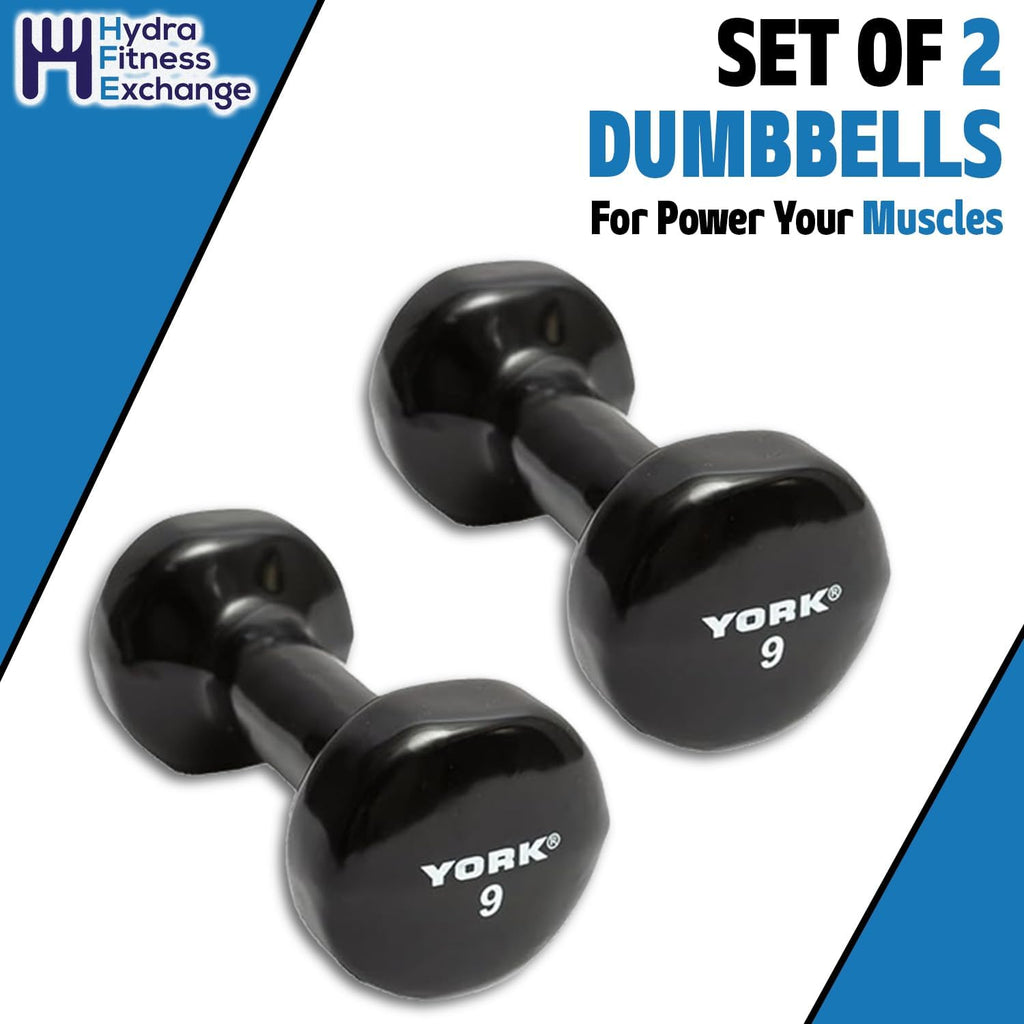 Vinyl Coated Fitbell Dumbbell (1LB to 15LB, Pack of 1, 2, 4) | Durable Anti-Roll Anti-Slip, Multi-Color | Ideal for Arm Rows Squats Chest Presses Bicep Curls Walking Jogging & Yoga