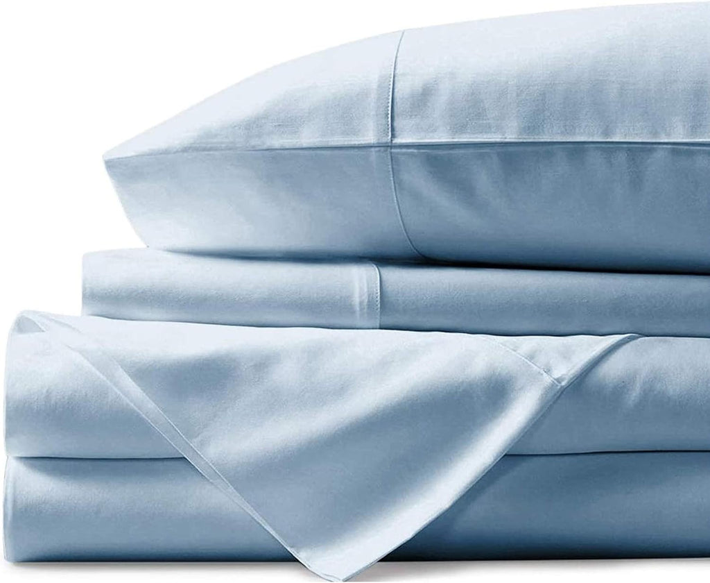 5 Piece Sheet Set- Cotton 1000 Thread Count - Luxury Bedding Set Fits Up to 15 Inches Deep Pocket - 5 Piece Sheet Set (Split King Size, Sky Blue)