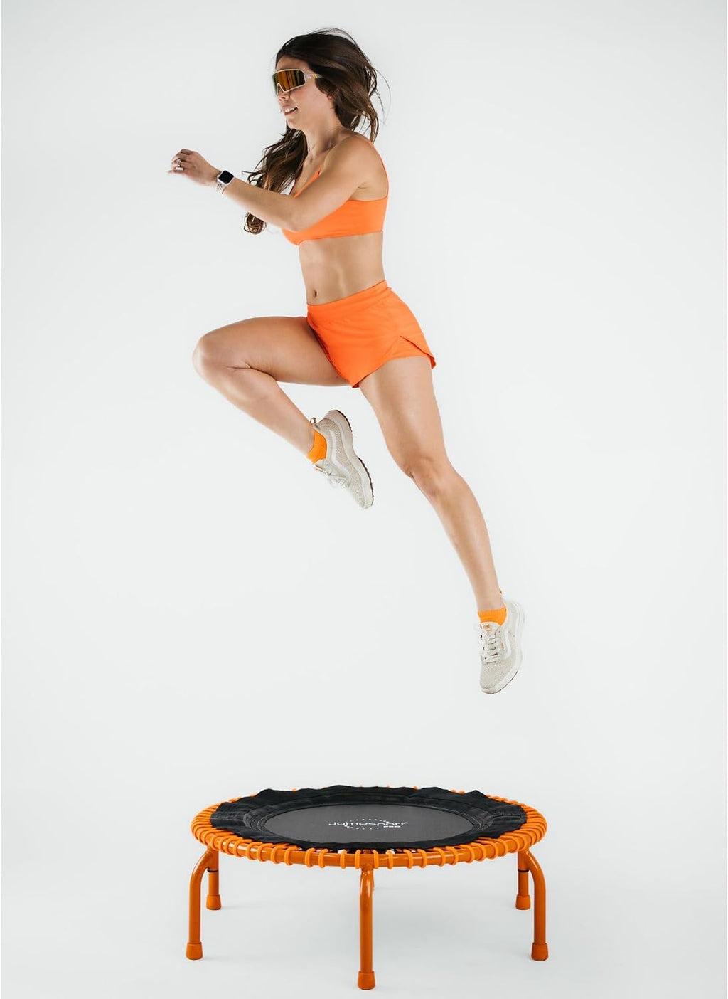 JumpSport 350 PRO 39 Inch Fitness Trampoline Indoor Rebounder Cardio Workout Equipment 300 lb Capacity