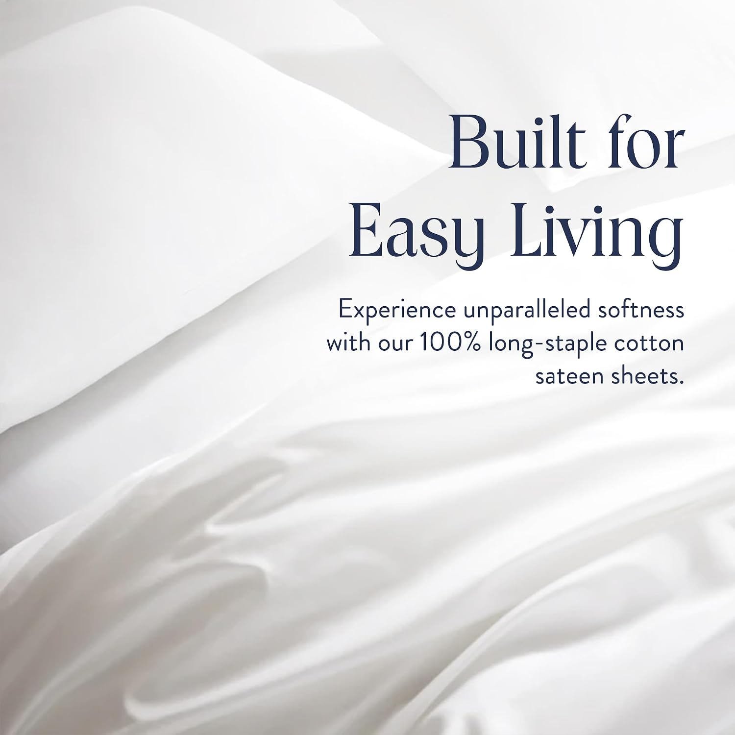 Brooklinen Luxury Sateen 4 Piece Sheet Set - 100% Cotton Bed Sheets, Soft & Durable Piece King Size Sheets Set in White, Oeko-TEX Certified Bedding Set, 1 Fitted Sheet, 1 Flat Sheet, 2 Pillowcases