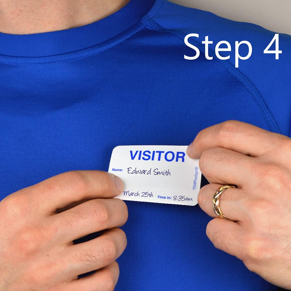 TEMPbadge Giant Sign in Visitor Badge Log Book (480 Badges) One Day Self Expiring - Security Name Tag Stickers - Easy Guest Management/Registry System for School & Business by Specialist ID