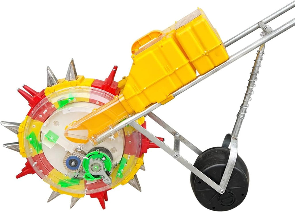 Lawn & Garden Spreaders, Manual Seeder Hand-Push Roller Seeding and Fertilizer Applicator Garden Seed Planter for Corn Soybean Peanut Cotton,7 Mouths (4 Mouths