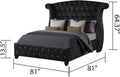 King 5 Pc Upholstery Bedroom Set Made with Wood in Black